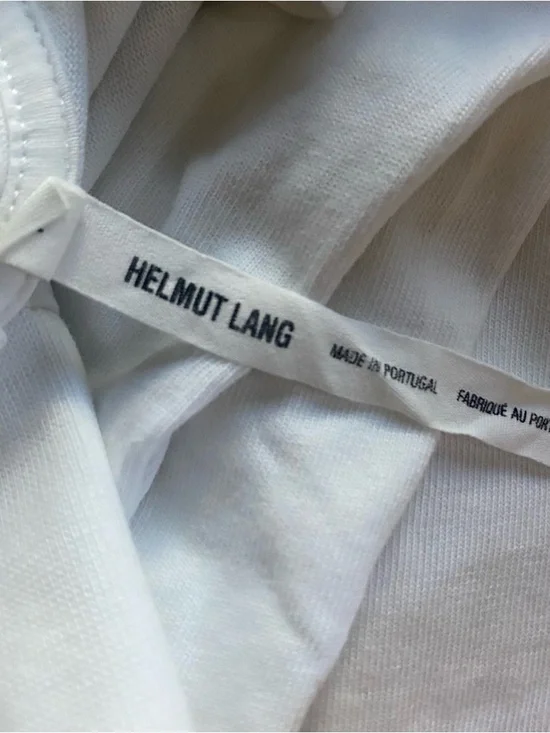 Helmut Lang White Logo Tag Cotton Tee - Picture 3 of 8